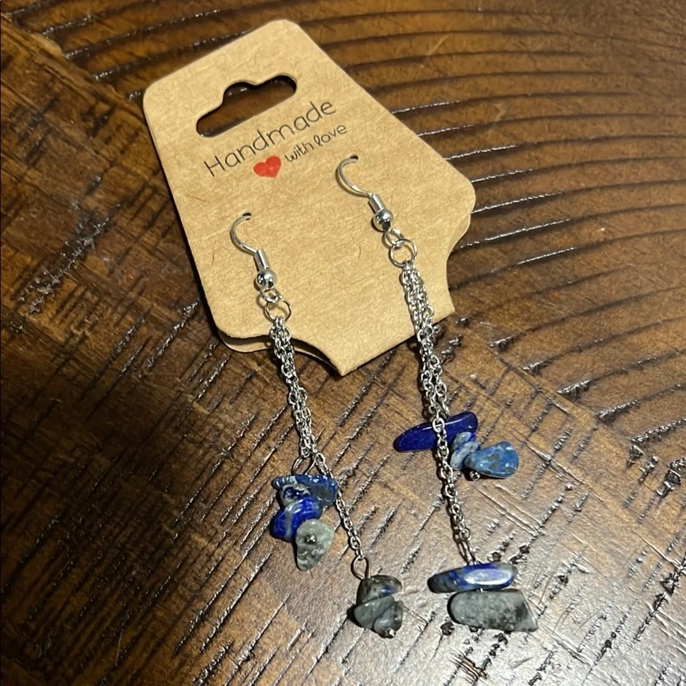 Handmade Multicolor Dangle Earrings - Picture 5 of 6